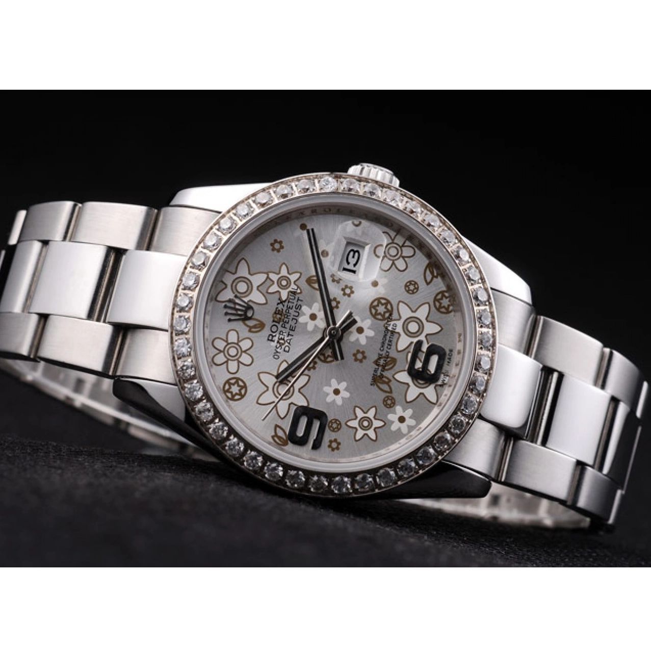 AAA Replica Watches Datejust Silver Plated Rolex Dial Diamond Stainless rl305 Steel Flowers 0604